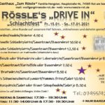 Rössle‘s DRIVE IN – 15.01. – 17.01.2021 Schlachtfest