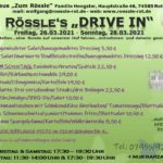 Rössle‘s DRIVE IN – 26.03. – 28.03.2021